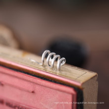 Pendientes de clip de serpiente de plata hechos a mano de la plata esterlina de la joyería de la manera